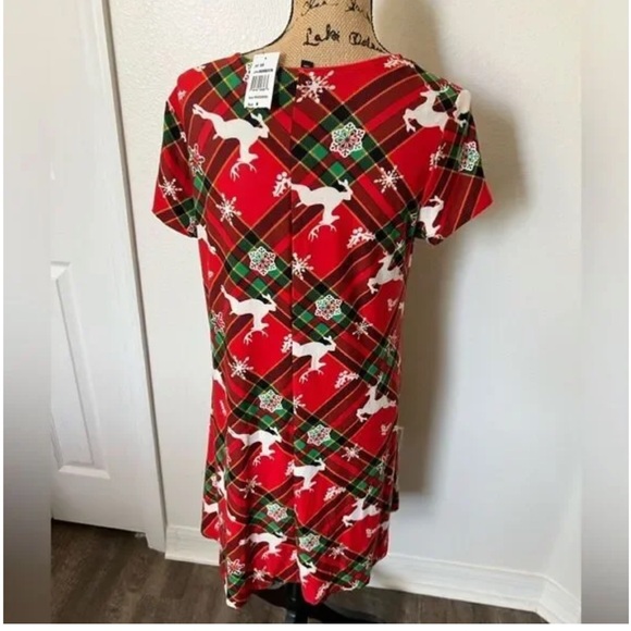 NWT! Allison Britney Women’s Red & Green Short Sleeve Christmas Dress-Size Med - Picture 5 of 11